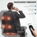 Sedia da Ufficio Massaggiante e Riscaldata Poggiapiedi in Pelle PU Nero    