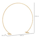 Arco da Giardino 280x60x258 cm per Decorazioni e Piante Rampicanti in Acciaio Oro      
