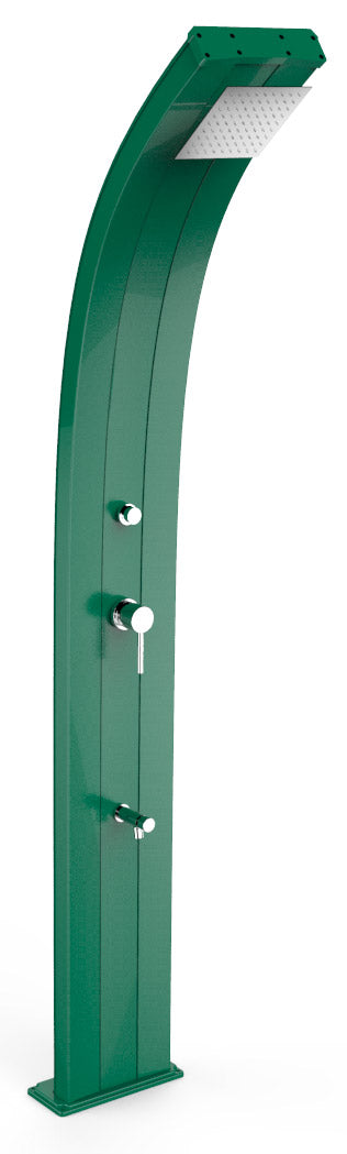 Douche de Jardin Solaire 40L Mitigeur Temporisé et Lave Pieds Arkema Dada Vert online