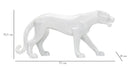 Statua Pantera 70x32,5x18 cm in Poliresina Bianco
