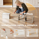 Lampada da Terra 26x26x160 cm Struttura con Ripiani Luce Regolabile Interruttore a Pedale e Porte USB in MDF Bianco e Rovere      