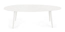 Tavolino da Salotto 120x75x36 cm in Alluminio Ridley Bianco