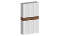 Armadio Scarpiera 6 Ante e 1 Ripiano a Ribalta 114x35x200 cm Savona 6A 1R Bianco Opaco/Rovere Wotan  