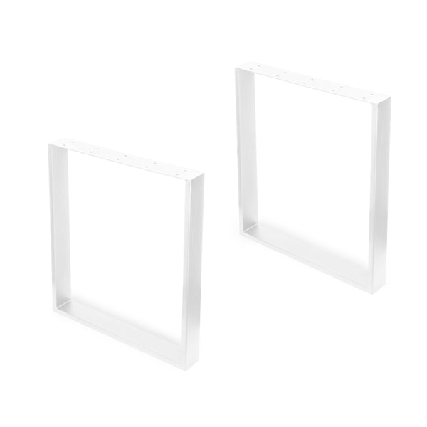 Jeu de pieds de table rectangulaires carrés H720 en acier peint en blanc Emuca acquista