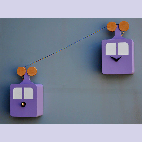 online Horloge Coucou Murale 30X52X10Cm Pirondini Italia Téléphérique Lilla Bleu