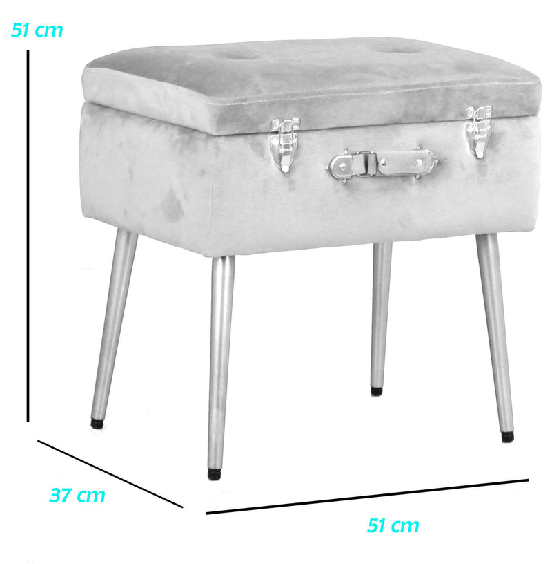 Pouf Valigetta 51x37x51 cm in Velluto Caramello