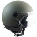 Casco Jet per Scooter Visiera Sagomata CGM Florida 109A Verde Opaco Varie Misure