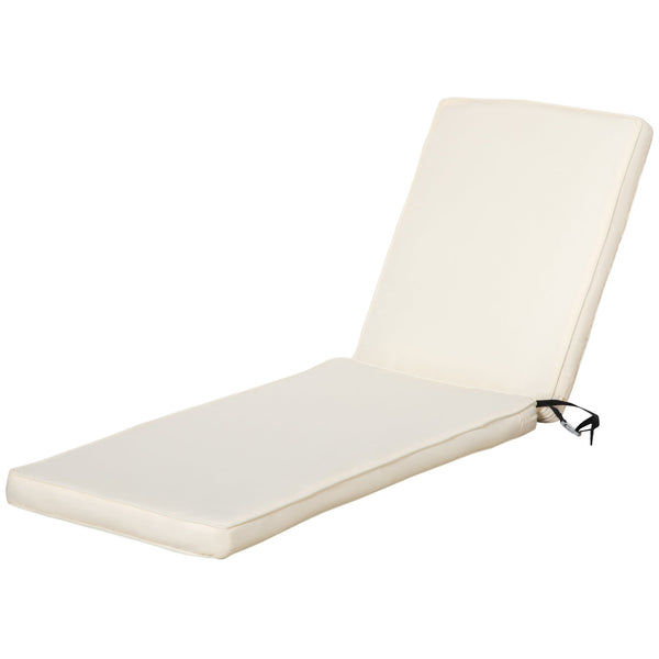 prezzo Coussin pour bain de soleil 188x53x8 cm Rembourrage en Polyester Blanc Crème