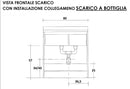 Mobile Lavatoio 80x60x85cm 2 Ante 2 Vasche Asse in Termoplastico Montegrappa Marella Bianco con Cesto