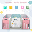 Box Recinto Attività per Bambini 149x155x64 cm in Plastica  Azzurro Bianco e Rosa