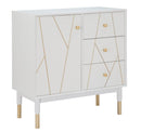 Mobletto Luxy 80x40x82,5 cm in Legno e MDF e in Ferro Bianco e Oro