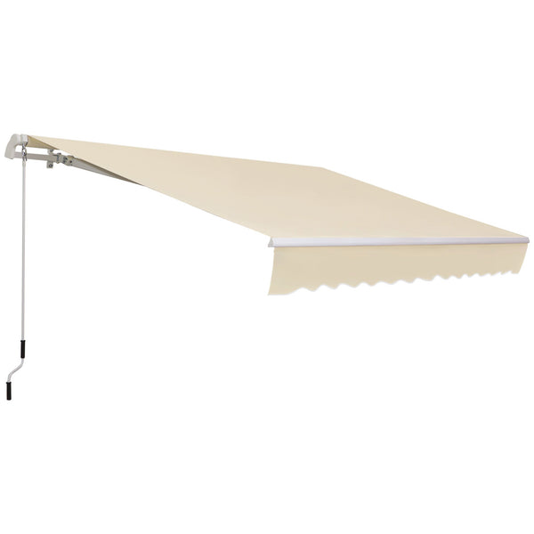 online Tenda da Sole per Esterno Avvolgibile a Bracci 350x250 cm con Apertura a Manovella Crema