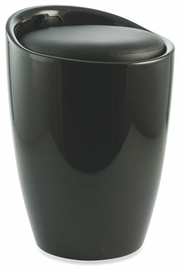 Pouf Tabouret de Rangement Ø37x45,5 cm en ABS Noir Soriani online
