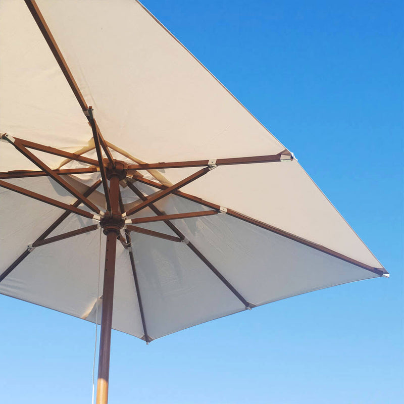 Ombrellone da Giardino 3x4 m Palo Ø60 mm in Legno Telo in Acrilico Danieli Sydney Ecrù