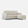 Canapé 3 places avec pouf 198x155x85 cm Karay en tissu lait