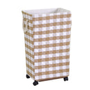 Cesto Portabiancheria in tessuto tortora rettangolare con rotelle cm 40x30xh70