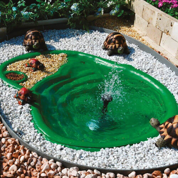 Bassin de Jardin Artificiel Vert pour Tortues 108x77x28 cm 80 Litres sconto