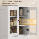 Mobile Dispensa Cucina con Ante, Armadietti e Cerniere a Chiusura Silenziosa, in Legno, 60x40x162 cm, Bianco      