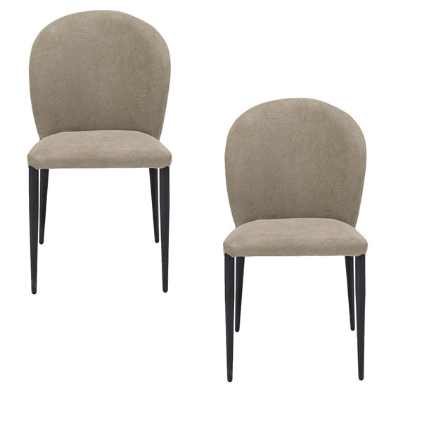 sconto Set 2 sedie Imbottite 45x58x86,5 cm In Tessuto Enjoy Lux Ghibli Tortora