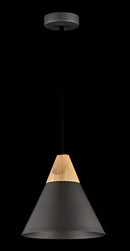 Lampada pendente Pendant in Metallo e Legno Bicones Nero