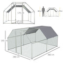 Gabbia Box da Esterno Zincato per Animali 2,8x3,8x1,95 m 