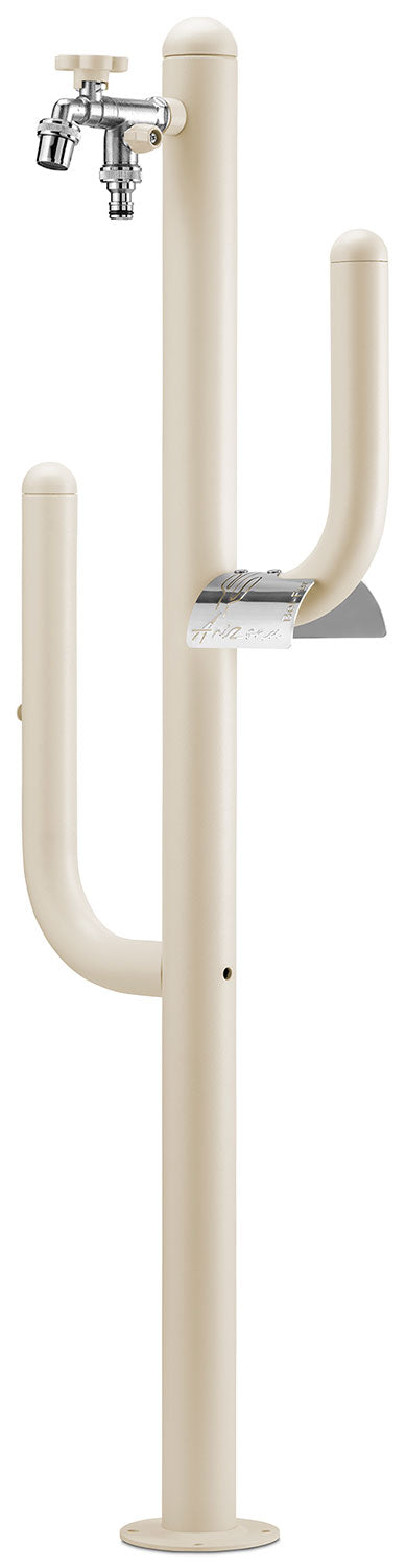 Fontana a Colonna Rubinetto Doppio in Ottone e Porta Tubo Arizona Belfer 42/ARZ Avorio