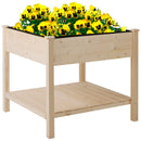 Orto Urbano Pensile in Legno con Fodera in Tessuto 91x91x81 cm 