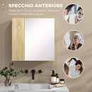 Pensile da Bagno con Specchio 60x15x60 cm in Truciolato Legno Naturale