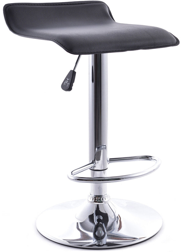 Tabouret avec vérin à gaz et siège pivotant en simili cuir noir Vandi sconto