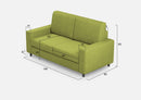 Divano 2 Posti 168x85x85 cm Sakar in Tessuto Verde