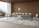 Tavolo Allungabile 120-380x90x77 cm Volantis Tortora Telaio Bianco 
