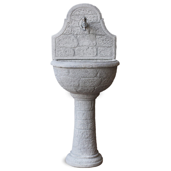 sconto Fontana a Parete da Giardino Senza Rubinetto in Cemento Granulato di Marmo Varo Grigio