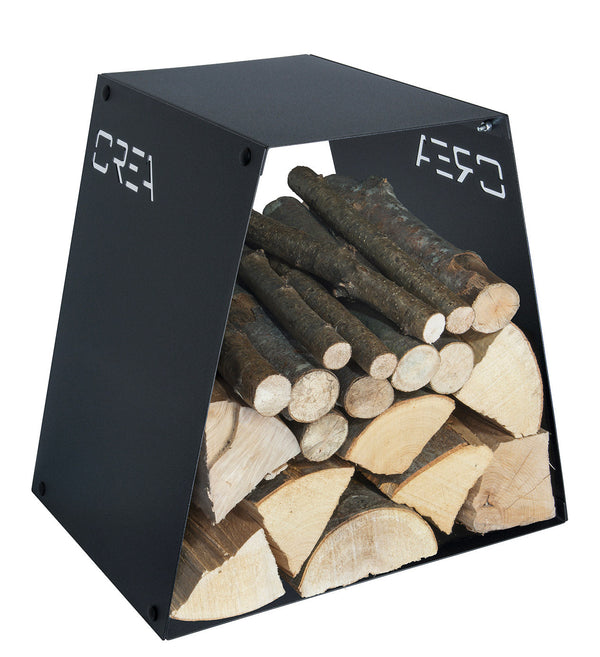 acquista Portalegna per Camino da Interno 410x540x120 cm in Acciaio Crea Cima Nero