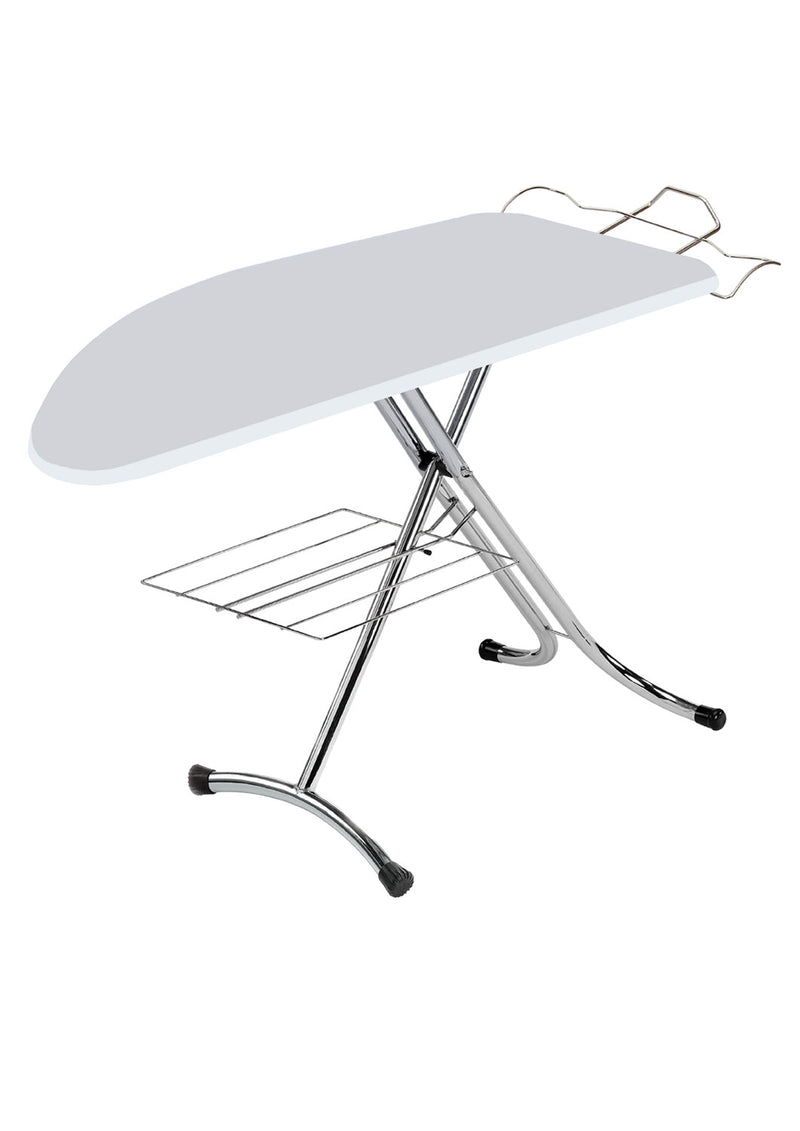 Asse da Stiro Confort Profi 125x48 cm con Supporto per Caldaia Estraibile e Ripiano In Acciaio