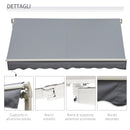 Tenda da Sole Avvolgibile a Parete 295x245 cm in Alluminio e Poliestere Grigio