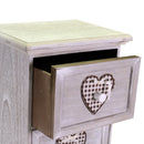 Cassettiera in Legno 3 Cassetti 29x22H55,2cm Demetra Cuore