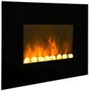 Camino Elettrico da Parete Effetto Fiamma 2000W CheminArte Black Fire Nero