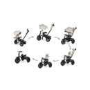 Triciclo Passeggino per Bambini 6 in 1 con Seggiolino Reversibile Qplay Premium Avorio