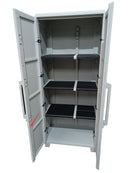 Armadio Portascope Modulare da Esterno 78x43,6x184,4 cm 2 Ante 3 Ripiani in Polipropilene Transforming Grigio e Nero Seconda Scelta