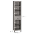 Mobile a Colonna per Bagno 42x30x170 cm in Truciolato Grigio