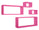 Lot de 3 Etagères Cubes Murales Carrées et Rectangulaires en Fibre de Bois Fuxia Merlin