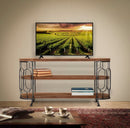 Porta Tv New Mexico 121x40x61,5 cm in Ferro e MDF Marrone e Grigio