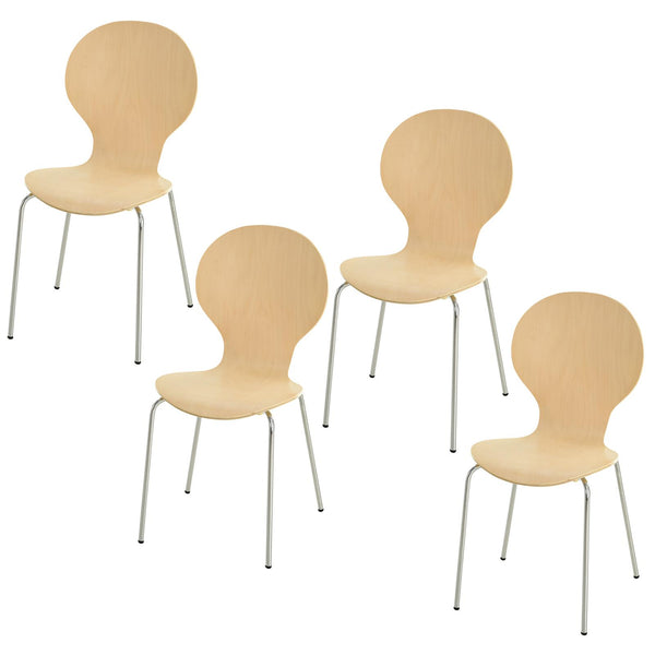 Lot de 4 chaises empilables en acier et bois online