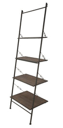 Mobiletto Scaletta Raw 65x41x180 cm in Ferro e MDF Marrone e Nero