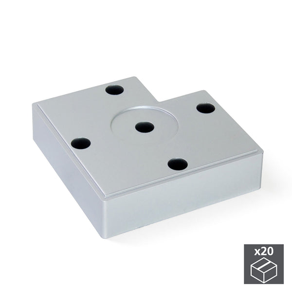 Emuca Pieds en plastique gris métallisé pour meubles H15 mm 20 pièces online