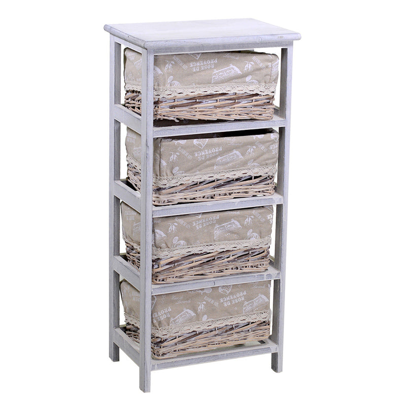 Cassettiera 4 Cassetti in Legno 40x28x85cm Federica