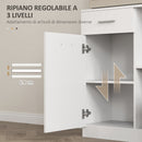 Mobile Dispensa da Cucina 80x35x180 cm 4 Armadietti 3 Ripiani e 1 Cassetto in Legno Bianco  