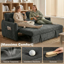 Divano Letto 2 Posti 166x90x84 cm con Schienale Regolabile in 3 Posizioni con 2 Cuscini in Ciniglia Grigio Scuro      
