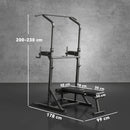 Power Tower Pieghevole Stazione Fitness Multifunzione Regolabile in 7 Posizioni con Sbarra Trazioni Dip Station Pull UP Station      