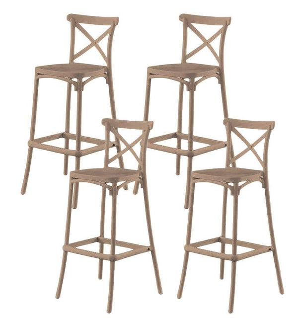 Set 4 Sgabelli 40x36x91 cm in Polipropilene Pompei Tortora online